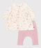 Baby-Kleid mit geblümtem Kragen und Leggings aus Baumwolle  MILK/ MULTICO