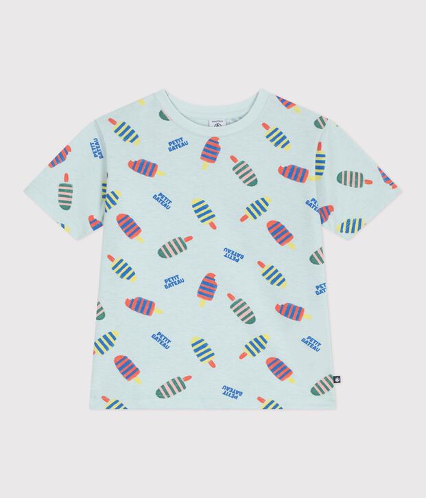 Kurz&auml;rmeliges Kinder-T-Shirt aus Baumwolle mit Motiv blau/vielfarbig