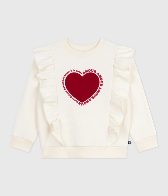 Kinder-Sweatshirt aus gemusterter Baumwolle naturfarben MILK