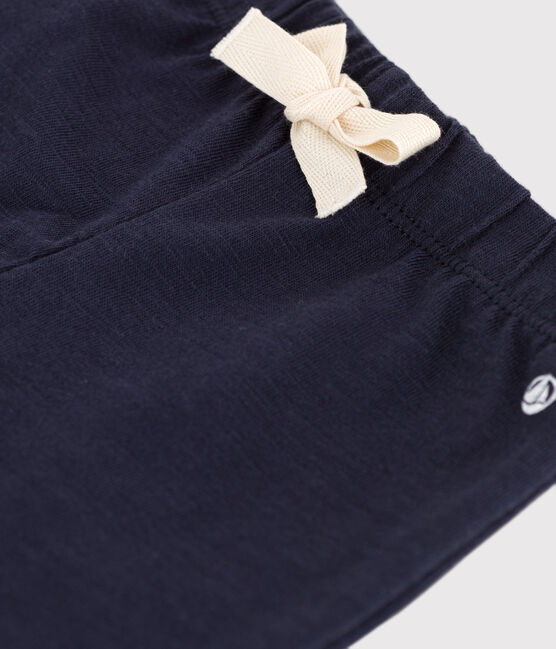 Baby-Shorts aus einfarbigem geflammtem Jersey blau SMOKING
