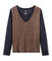 Schillerndes langärmeliges damen-t-shirt aus leinen blau SMOKING/rosa COPPER