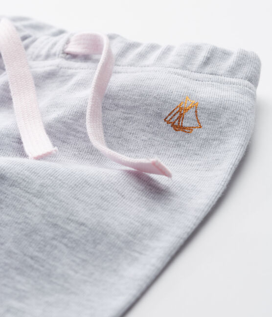 Babyhose aus Strick für Mädchen grau POUSSIERE CHINE