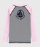 Kinder-T-Shirt mit UV-Schutz aus recycelten Materialien rosa MINOIS/weiss MULTICO