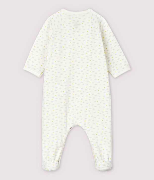 Baby-Strampler aus Doppeljersey aus Bio-Baumwolle mit Kaninchen-Motiv weiss/vielfarbig
