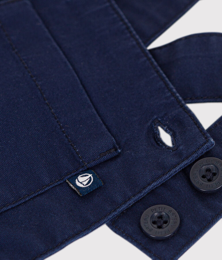 Kurze Baby-Latzhose aus Serge blau