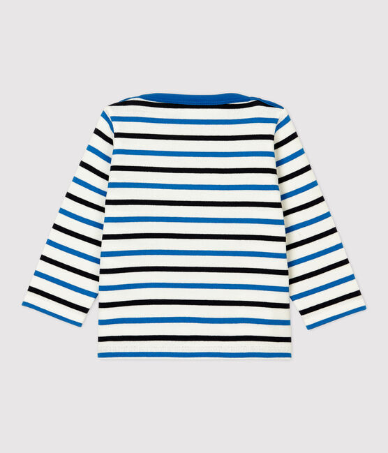 Baby-Matrosenshirt aus Baumwolle. weiss MARSHMALLOW/ SMOKING/ RUISSEAU