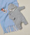 Langer, wattierter Baby-Overall mit Kapuze aus Baumwolle weiss MARSHMALLOW/blau SMOKING