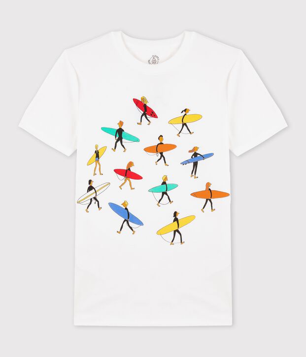 Klassisches Damen-T-Shirt aus Baumwolle mit Rundhalsausschnitt weiss