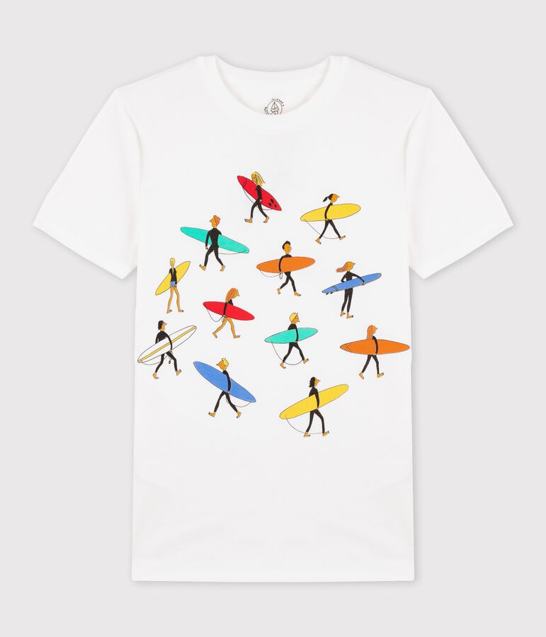 Klassisches Damen-T-Shirt aus Baumwolle mit Rundhalsausschnitt weiss