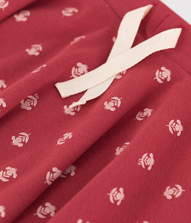 Kinderrock aus Baumwolle mit Print f&uuml;r M&auml;dchen rosa/naturfarben