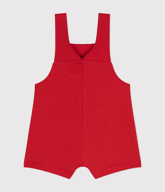 Kurze Baby-Latzhose aus leichtem Molton rot AURORA