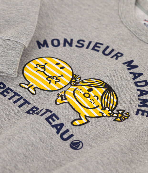 Kinder-Sweatshirt Mr. Men und Little Miss aus Jersey grau