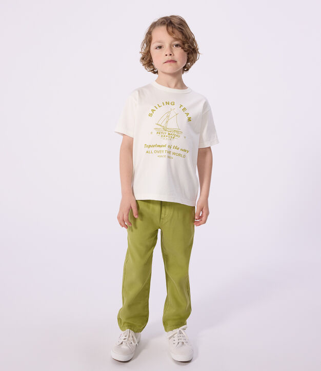 Kurz&auml;rmeliges Kinder T-Shirt aus Baumwolle weiss