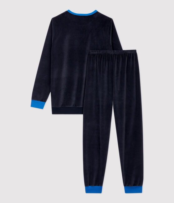 Kinderpyjama aus Nicki für Jungen blau SMOKING
