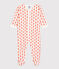 Baby-Strampler aus Molton und Bio-Baumwolle mit Blumenmuster im Retro-Look weiss MARSHMALLOW/ SPICY