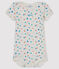 Kurzärmeliger Baby-Body für Jungen-Mädchen weiss MARSHMALLOW/weiss MULTICO