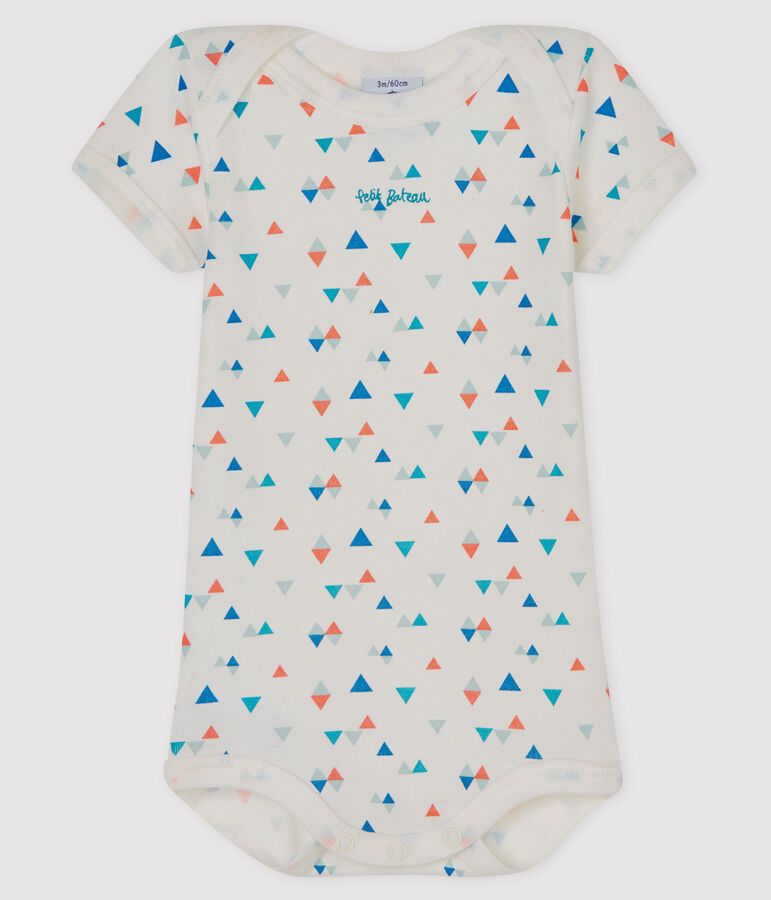 Kurz&auml;rmeliger Baby-Body f&uuml;r Jungen-M&auml;dchen weiss/vielfarbig