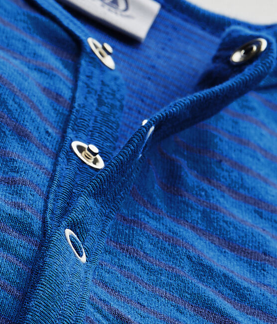 Baby-Jungen-Strampler ohne Fuß blau PERSE/blau CHALOUPE