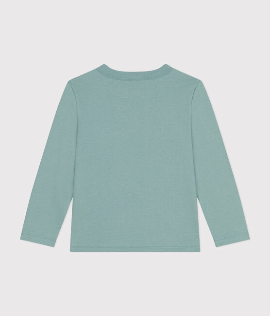Langärmeliges Kinder-T-Shirt aus feinem Jersey für Jungen grün PAUL