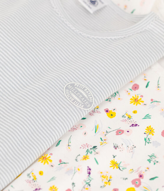 2er-Set Kinderpyjamas aus Baumwolle mit Blumenmotiv für Mädchen variante 1