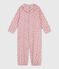 Baby Kombi-Overall mit Kragen aus bedruckter Baumwolle rosa JOLI/weiss MULTICO
