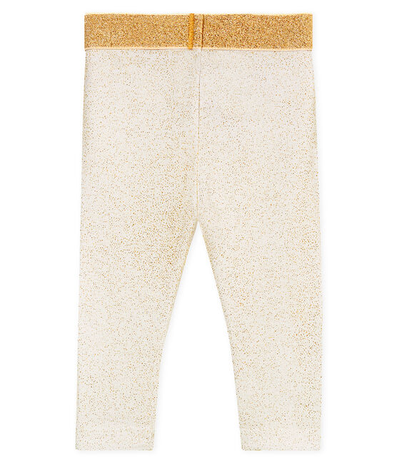 Baby-leggings mit pailletten mädchen weiss MARSHMALLOW/rosa COPPER