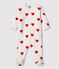 Baby-Strampler mit roten Herzen aus Rippstrick weiss MARSHMALLOW/rot TERKUIT