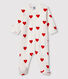 Baby-Strampler mit roten Herzen aus Rippstrick