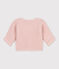 Baby-Cardigan kraus rechts gestrickt aus Baumwolle rosa SALINE