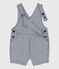Baby-Kurzlatzhose aus gestreiftem Canvas für Mädchen blau MEDIEVAL/weiss MARSHMALLOW