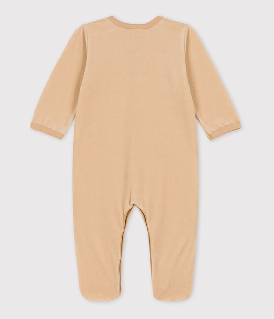 Baby-Strampler aus Nicki mit Schafmotiv beige TRENCH