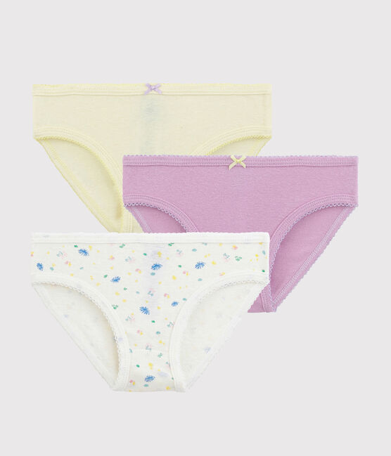 3er-Set Unterhosen aus Baumwolle und Leinen mit Blumenmuster für Mädchen variante 1