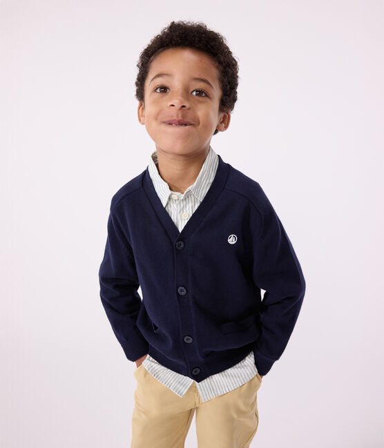 Kinder-Cardigan aus Baumwolle für Jungen blau SMOKING
