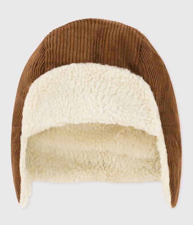 Baby-Schapka aus Cord braun