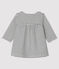 Langärmeliges gestreiftes Baby-Kleid für Mädchen aus Doppeljersey weiss MARSHMALLOW/blau SMOKING