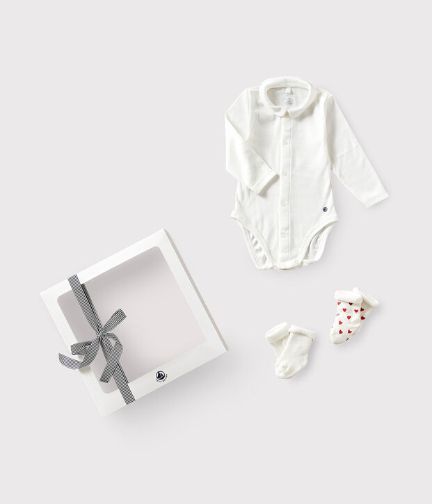 Geschenkset Baby-Body und Socken vielfarbig