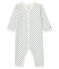 Baby-Strampler ohne Fuß aus Rippstrick für Mädchen weiss MARSHMALLOW/blau CONTES