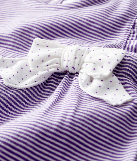 Baby-Einteiler mit Milleraies-Streifen für Mädchen violett REAL/weiss MARSHMALLOW