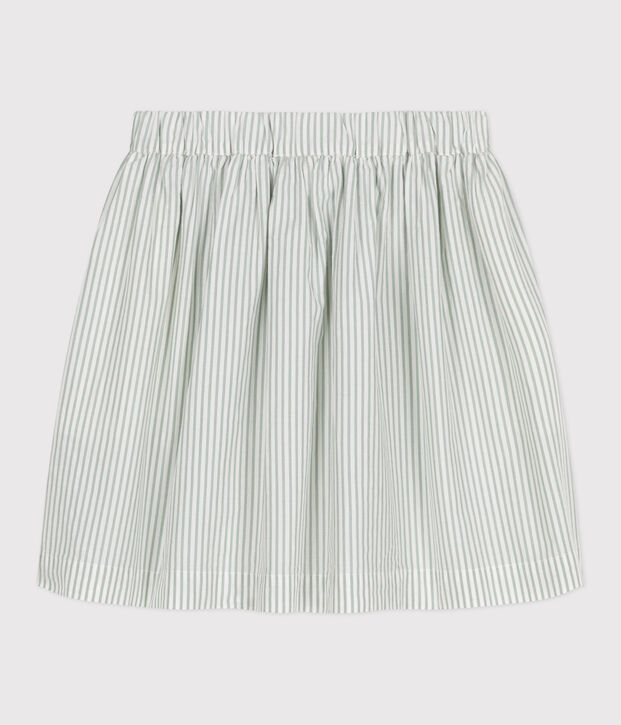 Kinder-Rock aus Baumwolle mit Streifen gr&uuml;n/weiss