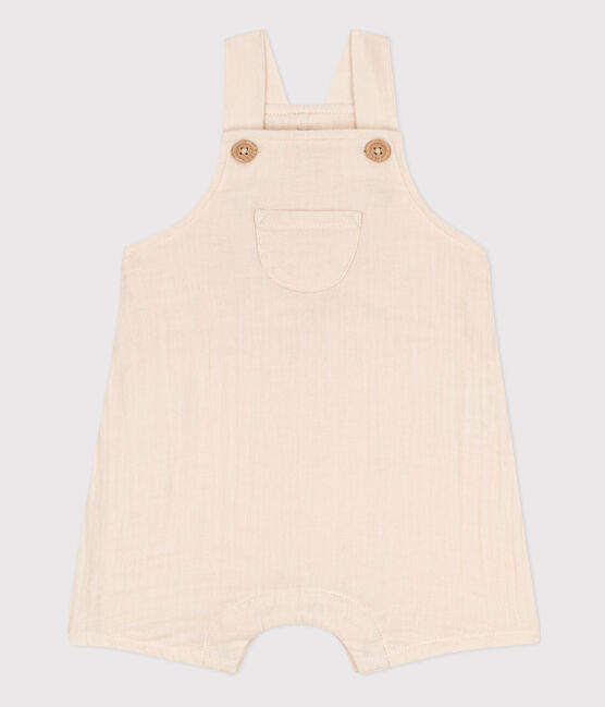 Kurze Baby-Latzhose aus Musselin naturfarben AVALANCHE