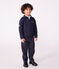 Kinder-Sweatshirt im Polo-Stil aus einfarbiger Baumwolle blau SMOKING