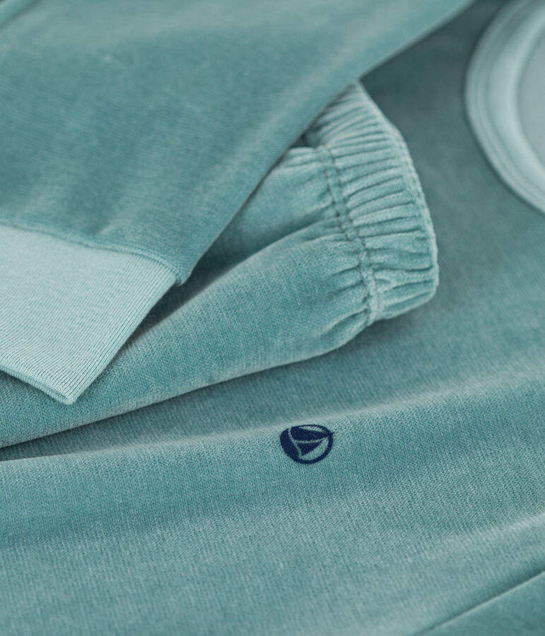 Kinderpyjama aus Nicki gr&uuml;n BRUT