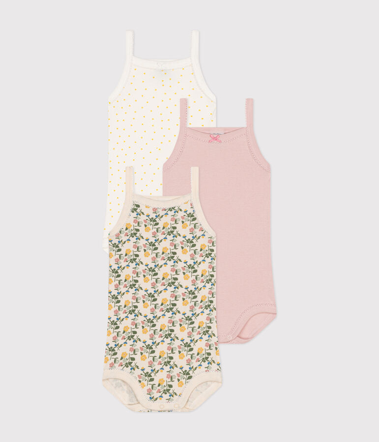 3er-Set gebl&uuml;mte Tr&auml;gerbodys aus Baumwolle f&uuml;r Babys vielfarbig