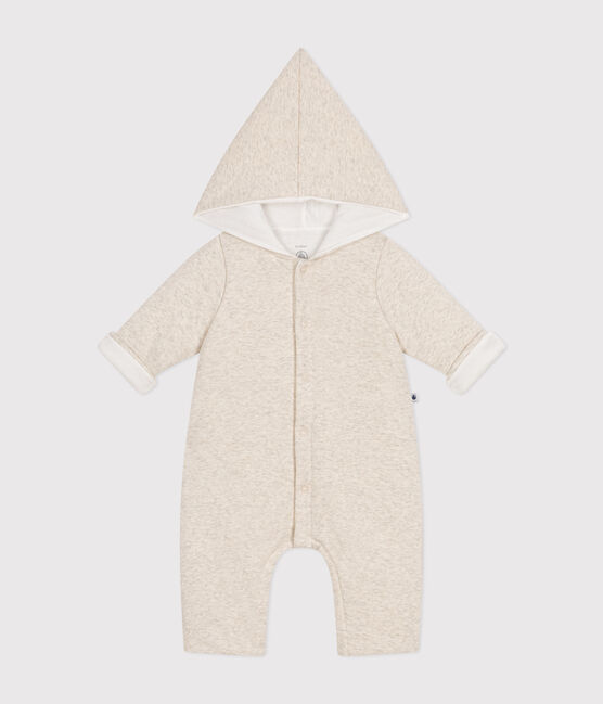 Langer wattierter Baby-Overall aus Baumwolle mit Kapuze beige MONTELIMAR CHINE