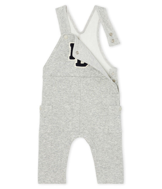Lange Baby-Latzhose aus Samtstrick für Jungen. grau BELUGA CHINE