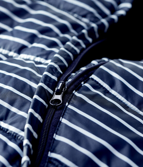 Baby-Fliegeroverall mit Streifenmuster blau SMOKING/weiss MARSHMALLOW