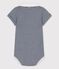 Baby-Body aus Bio-Baumwolle mit Ringelstreifen und Polokragen blau SMOKING/weiss MARSHMALLOW