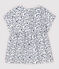 Kurzärmelige Baby-Bluse für Mädchen aus Popeline weiss MARSHMALLOW/weiss MULTICO