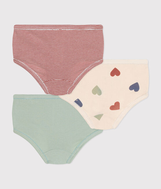 3er-Set Baumwollslips für Kinder, mit Herzmotiv und hohem Taillenbund variante 1