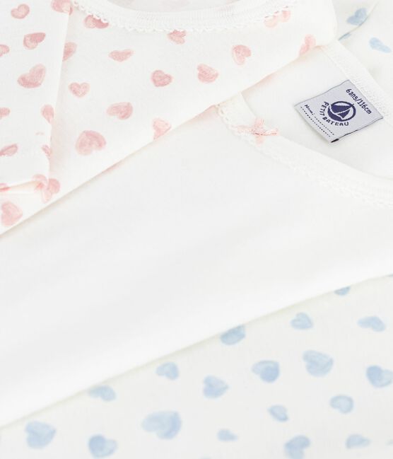 Set langärmeliger Kinder T-Shirts aus Baumwolle mit Herzmotiv variante 1